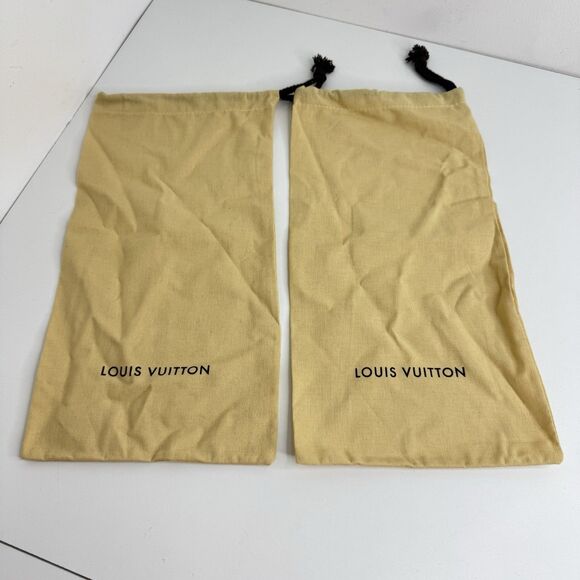 2 Louis Vuitton Shoe Dust Bags Size 14.5” X 7.75” Storage Drawstring - Picture 1 of 4